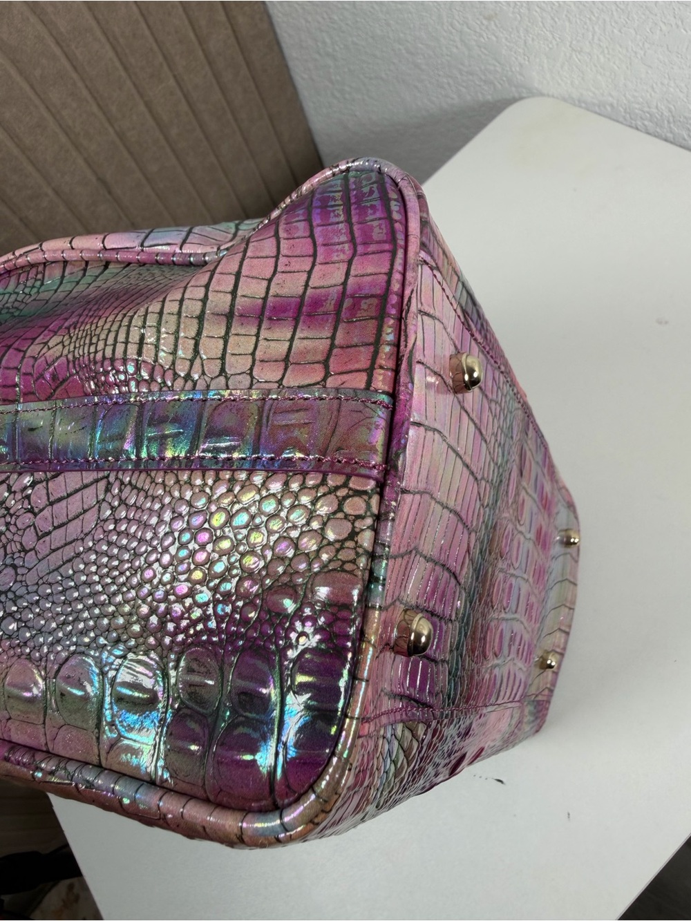 NWT BRAHMIN croc embossed Handbag - Picture 4 of 6